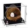Better Display Cases Acrylic Baseball Catchers Glove Display Case with Mirror and White Risers (A011/V16) view 2