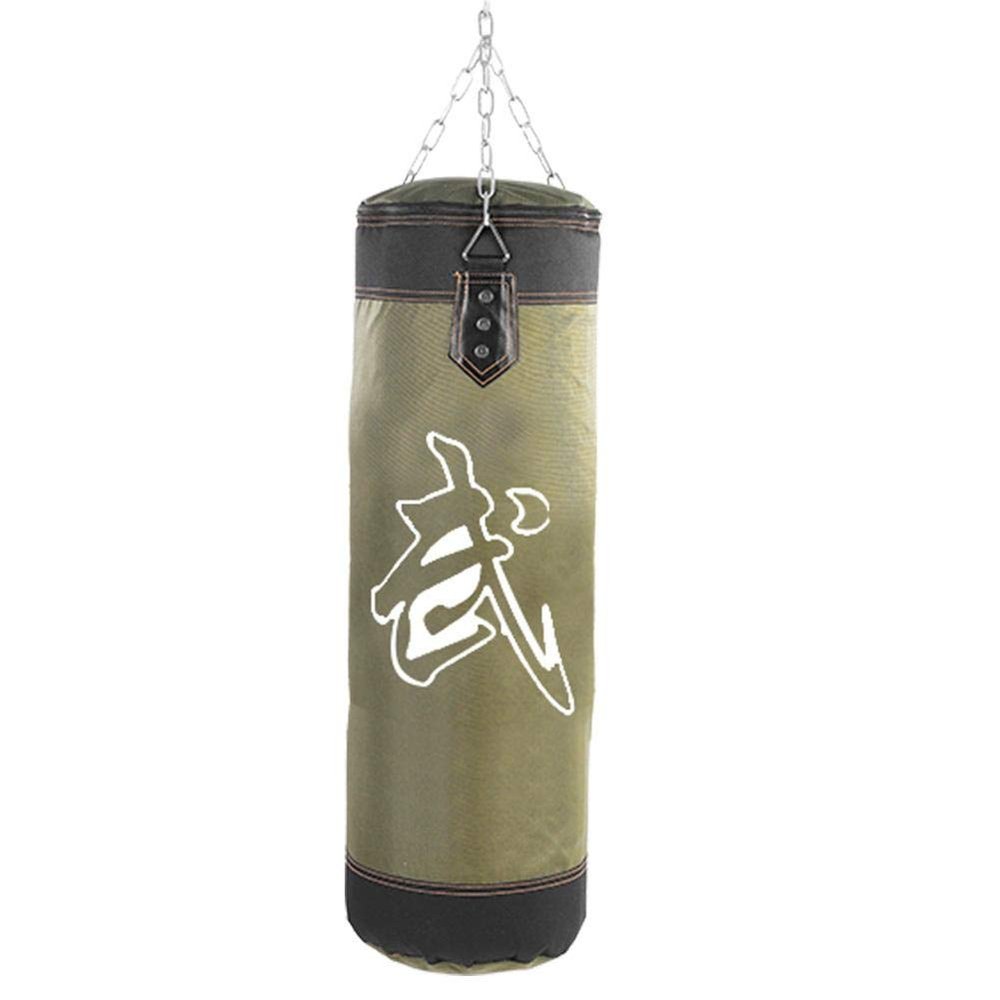 Punch Sandbag,Empty Training Kick Sandbag Fight Karate Punching Sand Bag with PU Patch Hand from Abrasion for Weight Lifting,Exercise,etc (Green-0.6m)