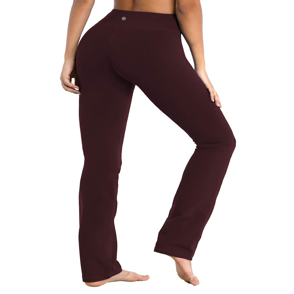BUBBLELIME 29"/31"/33"/35" 4 Styles Women's Slim Fit Yoga Pants Tummy Control - Slim Fit_Mahoganymaroon M_35" Inseam