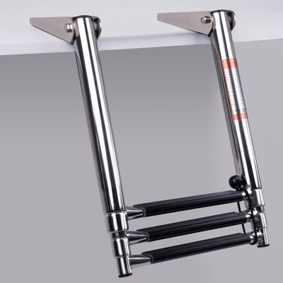 Boat Ladder 3 Step,Stainless Steel Telescoping Heavy Duty Pontoon Swim Boarding Ladder for Outboards,Yacht,Marine Fishing Boat