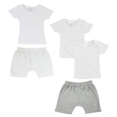 bambini Infant T-Shirts and Shorts - Medium White/Grey