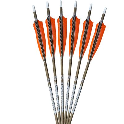 Fleetwood Natural Grain Carbon Arrows 400 Feathers 6 pk.