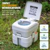 Alpcour Portable Toilet  Compact Indoor & Outdoor Commode w/Travel Bag for Camping, RV, Boat  Piston Pump Flush, 5.3 Gallon Waste Tank, Built-In Pour Spout & Washing Sprayer for Easy Cleaning view 2