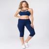 YELETE Side Pocket Performance Capri Leggings Navy Blue Color Size L view 2