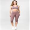 YELETE Side Pocket Performance Capri Leggings Smoky Mauve Color Size M view 4