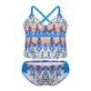 Alvivi Big Girls' Youth Girls 2 Piece Strappy Back Bikini Swimsuit Bathing Suit Top with Swim Briefs Blue 5-6 view 1