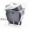 10PCS 31X25MM 6 Pin DPDT ON-Off-ON 3 Position Boat Rocker Switch 15A/250V 20A/125V AC Black view 2