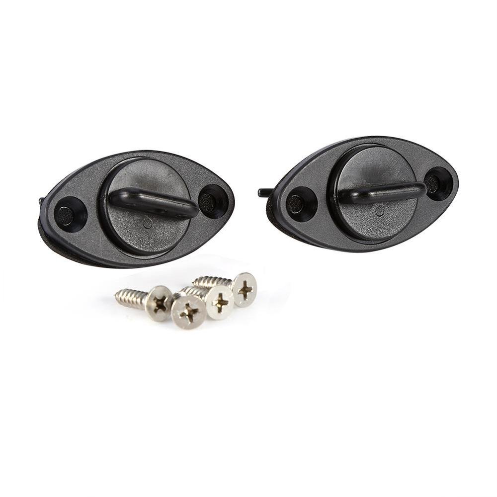 2 Pcs Universal Kayak Drain Plug Kit,Canoe Boat Course Thread Drain Plug Fishing Replacement Accessories with 4 Screws Black