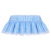 Freebily Sissy Women Pleated Short Plaid Gingham A-line Dress Baby Crossdressing Mini Skirt Clubwear Light Blue Small view 4