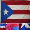 MWS 4x6 ft Puerto Rico Royal Blue 100% Cotton Flag 4'x6' Banner Grommets Embroidered view 1