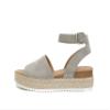 Soda Topic Open Toe Buckle Ankle Strap Espadrilles Flatform Wedge Casual Sandal (Dove Grey, 6.5) view 1