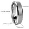 Crownal 4mm 6mm 8mm Tungsten Wedding Couple Bands Rings Men Women Matte Brushed Finish Center Engraved "I Love You" Size 4 To 17 (Silver 4mm,8.5) view 3