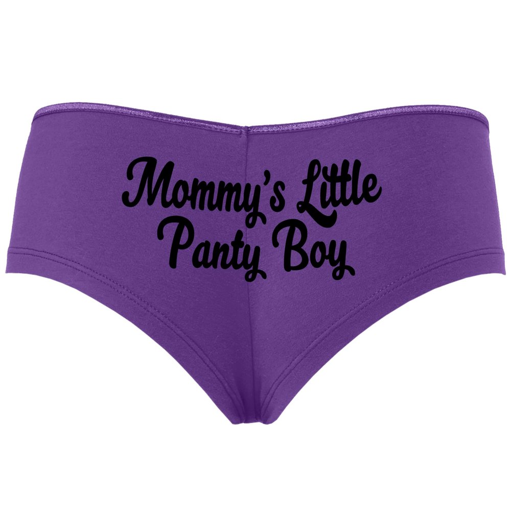 Knaughty Knickers Mommy's Little Panty Boy - Momma's Sissy Boi - Men In Ladys Purple Boyshort Panties With Adult Design