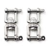 Flomore M8 Swivel Double Shackle 304 Stainless Steel Boat Anchor Chain Connectors (Pack of 2) view 1