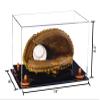 Better Display Cases Clear Acrylic Baseball Catchers Glove Display Case with Orange Risers (A011/V16) view 2
