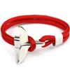 Unisex Nylon Paracord Rope Whale Tail Bracelet for Men and Women 8 Inches (Red) view 1