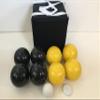 BuyBocceBalls Listing - Unique Bocce Set - 107mm with Black and Yellow Balls, Black Bag view 2