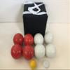 BuyBocceBalls Listing - Unique Bocce Set - 107mm with White and Red Balls, Black Bag view 2