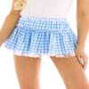 ACSUSS Mens Sissy Adult Ruffled Lace Openwork Girly Crossdressing Micro Mini Skirt Light Blue Large view 4
