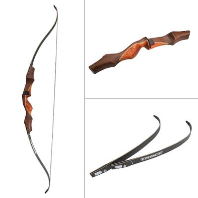 ZSHJGJR 60" Recurve Bow Takedown Longbow Traditional Archery Bow Wooden Riser Right Hand for Adult Outdoor Hunting Shooting Target Practice (30lbs)