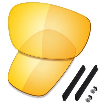 SAUCER Premium Replacement Lenses & Rubber Kits for Oakley Jawbone Racing Jacket | Jawbone Racing Jacket Low Bridge Fit Sunglasses High Defense - HD Yellow