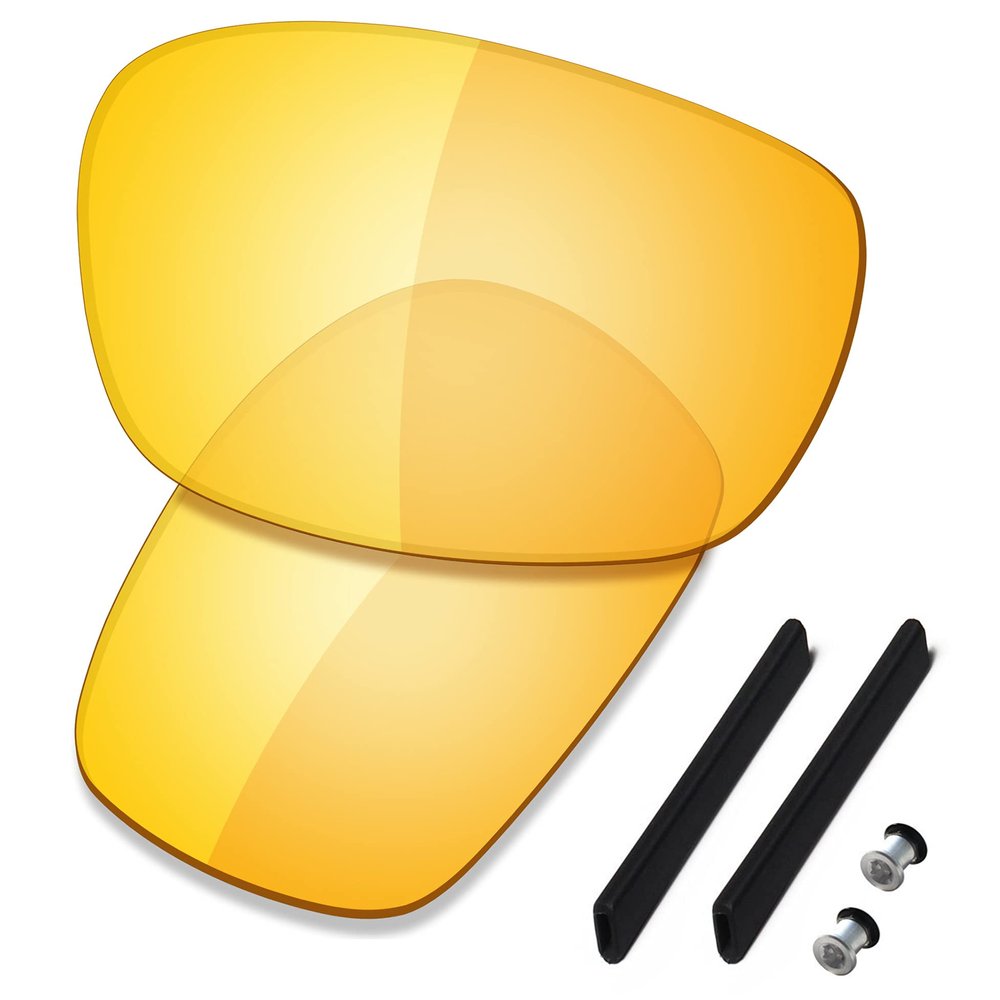 SAUCER Premium Replacement Lenses & Rubber Kits for Oakley Jawbone Racing Jacket | Jawbone Racing Jacket Low Bridge Fit Sunglasses High Defense - HD Yellow