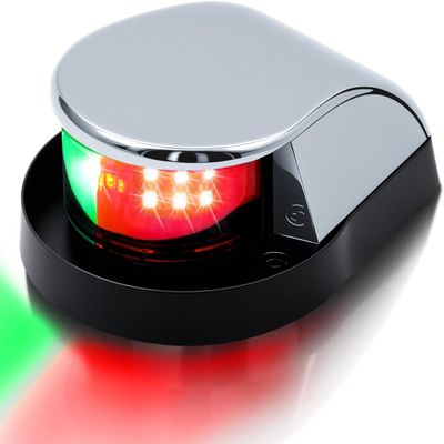 Obcursco Boat Navigation Lights, Red and Green Marine LED Bow Lights, IP67 Waterproof, Rust-Resistant, Ideal for Pontoon, Skiff, Small Boats, and Yacht(Silver)