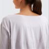 CRZ YOGA Pima Cotton Boat Neck Long Sleeve Shirts for Women - Workout Athletic Yoga Casual Tops Loose Fit Fall T-Shirts Iced Iris Medium view 3