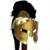 Medieval Brass Antique Spartan Helmet with Black Plume Halloween Costume view 4
