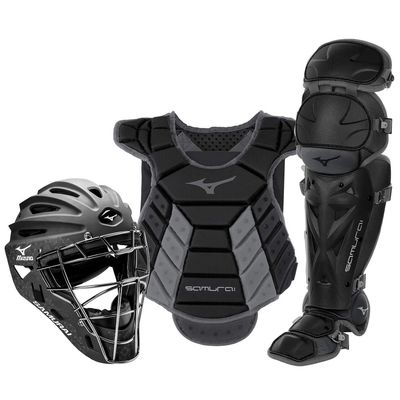 Mizuno Samurai Womens Boxed Catcher's Gear Set, Black-Grey, 14-16" Women's