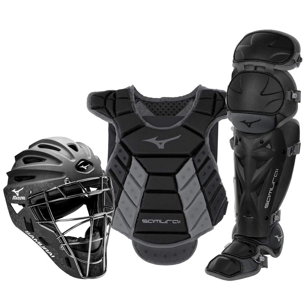 Mizuno Samurai Womens Boxed Catcher's Gear Set, Black-Grey, 14-16" Women's