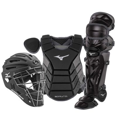 Mizuno Samurai Adult Baseball Boxed Catcher's Gear Set , Black-Grey, 15" Men's Adult