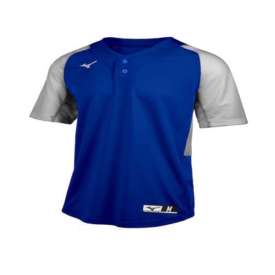 Mizuno mens Aerolite 2-button Baseball Jersey, Royal-grey, X-Small US