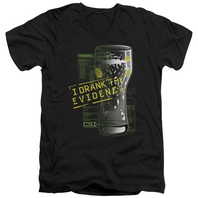 Csi I Drank The Evidence Unisex Adult V-Neck T Shirt for Men and Women, 2X-Large Black