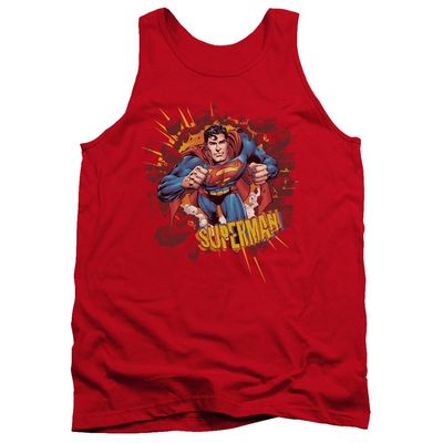 Superman Sorry About The Wall Unisex Adult Tank Top for Men and Women, 2X-Large Red
