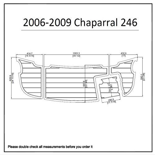 2006-2009 Chaparral 246 Swim Platform Pad 1/4" 6mm Boat EVA Teak Decking (Dark Grey with Black Lines)