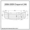 2006-2009 Chaparral 246 Swim Platform Pad 1/4" 6mm Boat EVA Teak Decking (Dark Grey with Black Lines) view 1