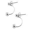 apop nyc 925 Sterling Silver Simple Round Bead Jacket Stud Earrings [Jewelry] view 2