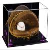 Better Display Cases Acrylic Baseball Catchers Glove Display Case with Mirror and Purple Risers (A011/V16) view 1