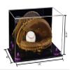 Better Display Cases Acrylic Baseball Catchers Glove Display Case with Mirror and Purple Risers (A011/V16) view 2