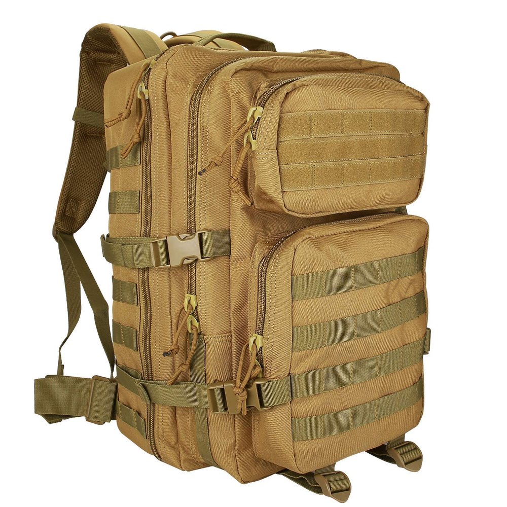 ProCase Tactical Backpack Bag 40L Large 3 Day Military Army Outdoor Assault Pack Rucksacks Carry Bag Backpacks -Khaki