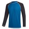 Men's Long Sleeve Swim Shirts Rashguard UPF 50+ UV Sun Protection Shirt Athletic Workout Running Hiking T-Shirt Swimwear Peacock Blue+Charcoal Gray XL view 1