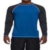 Men's Long Sleeve Swim Shirts Rashguard UPF 50+ UV Sun Protection Shirt Athletic Workout Running Hiking T-Shirt Swimwear Peacock Blue+Charcoal Gray XL view 2