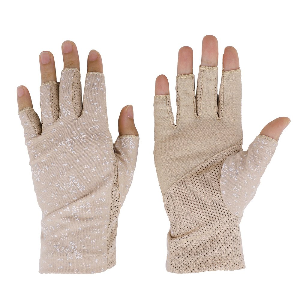 Clobeau Golf Gloves Womens Sunscreen Gloves Sunblock Fingerless Gloves Summer UV Protection Driving Cotton Fishing Hiking Gloves