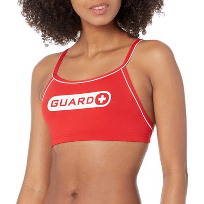 TYR Women's Guard Diamondfit Swimsuit Top, Red, X-Large