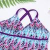 YiZYiF Big Girl's Youth Tie-Dye Swimwear Tankini Halter 2 Pieces Bathing Suit (6, Colorful Purple) view 4