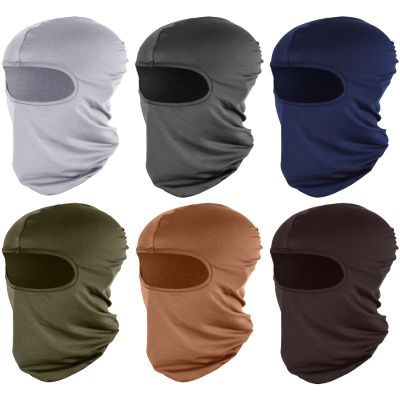 6 Pcs Ski Mask Full Face Cover Balaclava Summer Face Covering Ice Silk UV Protection for Men Outdoor Cycling Running Hood(Retro Color)