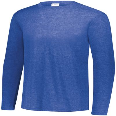 Augusta Sportswear Tri-Blend Long Sleeve Crew, Royal Heather, S