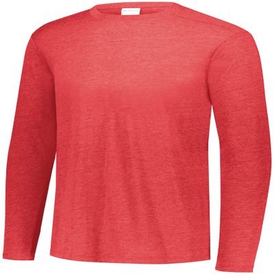 Augusta Sportswear Tri-Blend Long Sleeve Crew, Red Heather, L