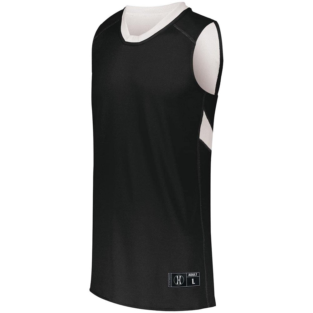 Holloway Dual-Side Single Ply Basketball Jersey (XX-Large, Black/White)